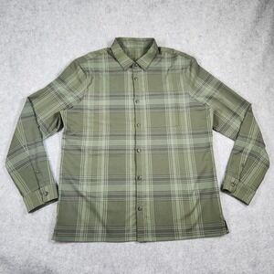 Lululemon Button Up Shirt Mens XL Green Long Sleeve Casual Mason Peak